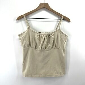 2 Y2K Cami Tank Baby Tee Cinched Milkmaid Layered Large Cotton Red Paint Faded G